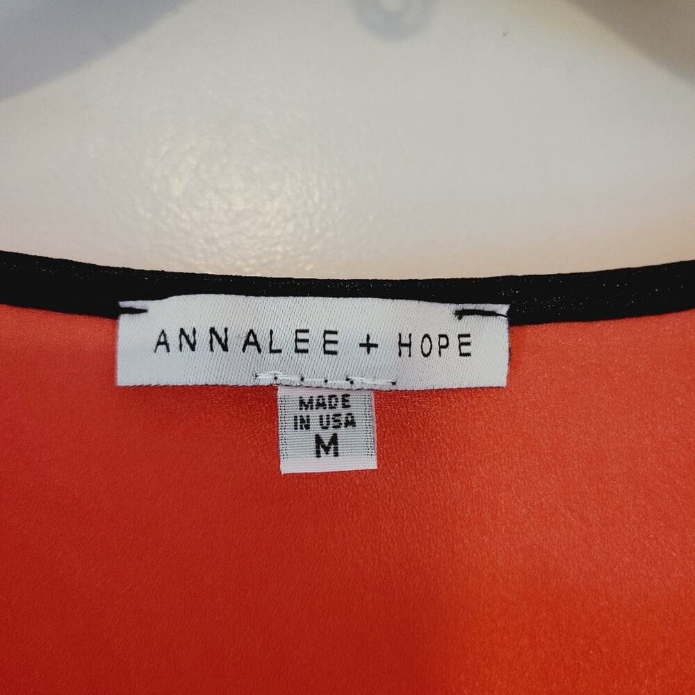 Annalee + Hope Colorblock Cap Sleeve Top Size M Made in USA - Picture 3 of 5